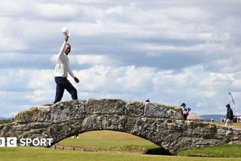 St Andrews Old Course to be lengthened for 2027 Open Tiger Woods of the United States acknowledges the crowd on the Swilcan Bridge on the 18th hole during Day Two of The 150th Open at St Andrews Old Course on July 15, 2022 in St Andrews, Scotland.