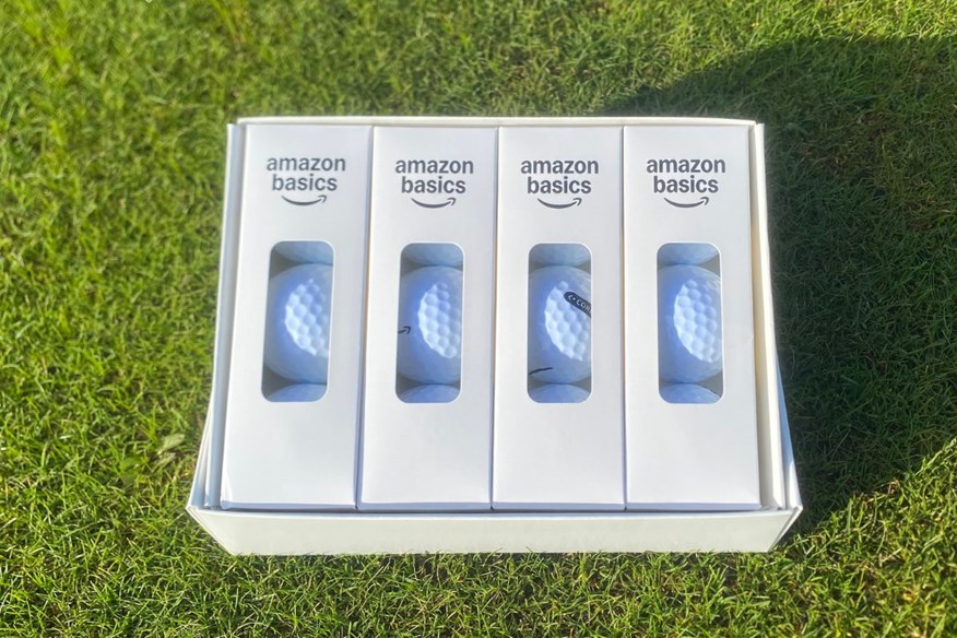 The Amazon Basics Core Soft golf balls arrive with no information on the packaging