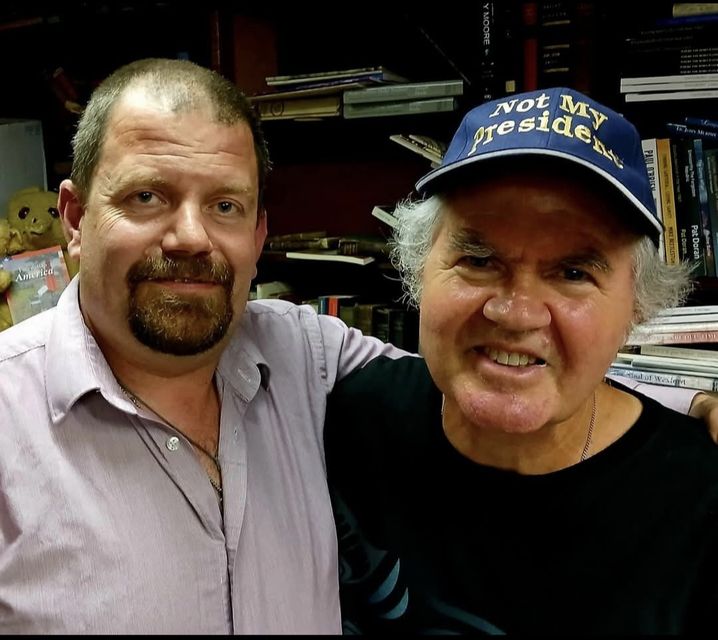 Red Books owner Wally O'Neill and Steve Huenneke at the launch of Farewell to America.