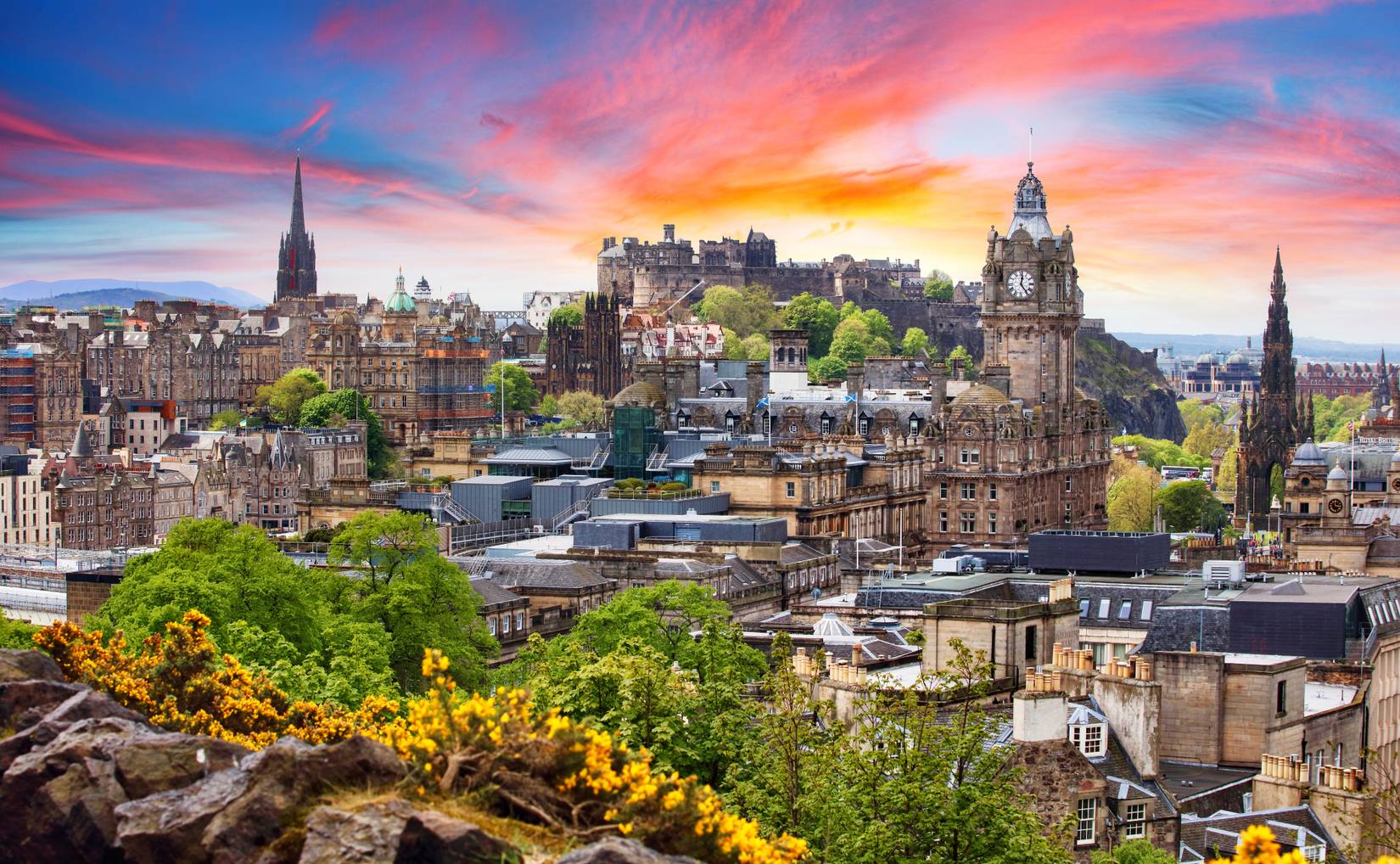 City of Edinburgh at sunset