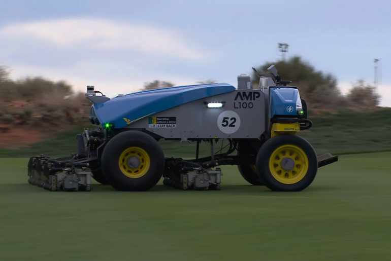 Robot agronomy?! Self-driven mowers are deployed from 2 a.m. to 6 a.m. to mow 51 acres of the golf course at Bank of Utah Championship. The future is now 🤖 Robot agronomy?! Self-driven mowers are deployed from 2 a.m. to 6 a.m. to mow 51 acres of the golf course at Bank of Utah Championship. The future is now 🤖