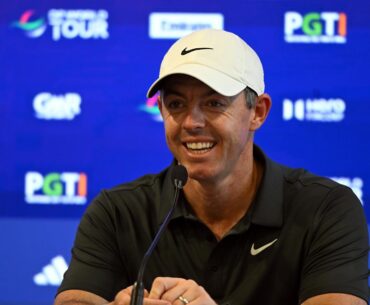 NEW DELHI, INDIA - OCTOBER 15: Rory Mcilroy addresses a press conference prior to the DP World India Championship 2025 at Delhi Golf Club on October 15, 2025 in New Delhi, India. (Photo by Prakash Singh/Getty Images)