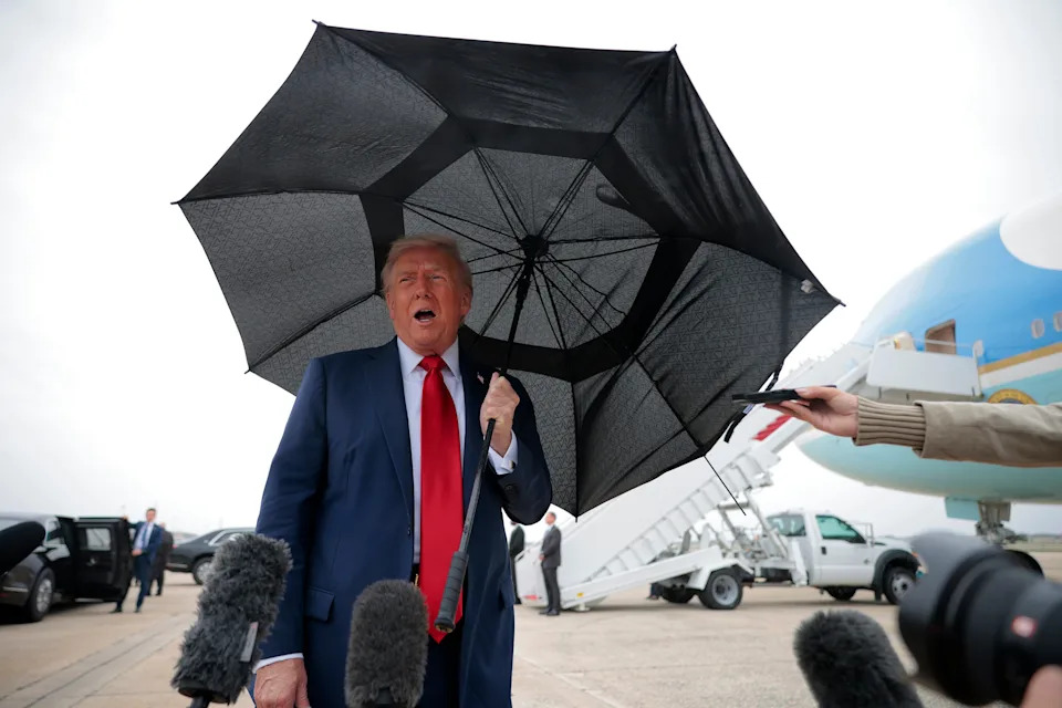 The president departed for Tel Aviv, Israel on Sunday to tout the Gaza peace deal he helped broker. / Chip Somodevilla/Getty Images