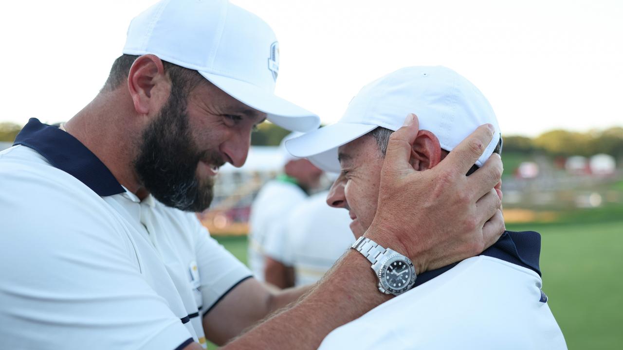 Jon Rahm and Rory McIlroy. Photo by Richard Heathcote/Getty Images