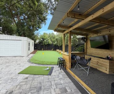 Backyard putting green is complete