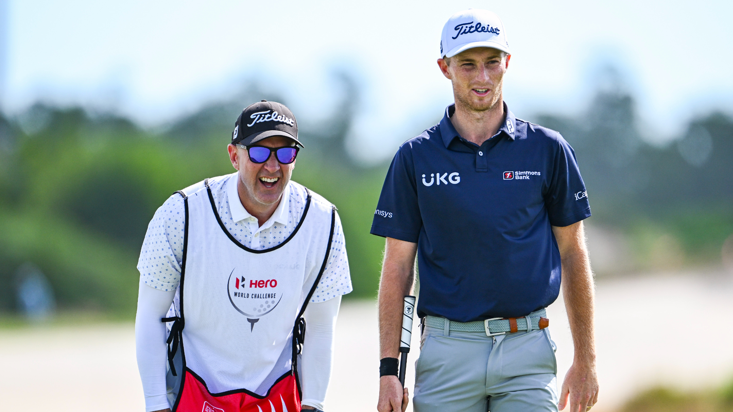 Will Zalatoris and his caddie during the Hero World Challenge