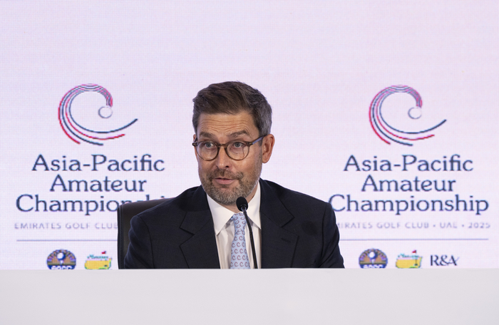 R&A CEO Mark Davon speaks during the 16th Asia Pacific Amateur Championship (AAC) press conference on the 23rd. AAC