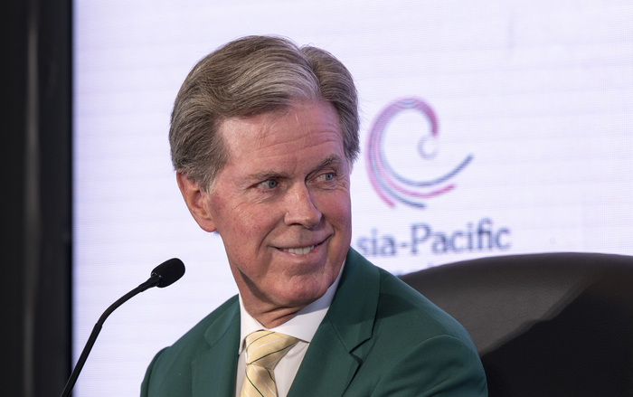 Augusta National Golf Club President Fred Ridley speaks during a press conference at the 16th Asia Pacific Amateur Championship (AAC) on Sunday. AAC