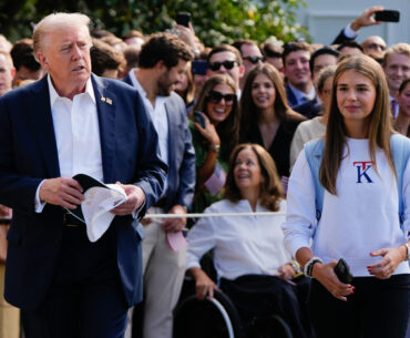 Kai Trump (18), the granddaughter of U.S. President Donald Trump, will participate in the Ladies Pro.. U.S. President Donald Trump (right) and his granddaughter Kai Trump are taking a photo before the round. Kai Trump's Instagram
