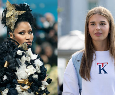 Nicki Minaj Shares TikTok of Trump’s Granddaughter Dancin… (L) Nicki Minaj attends the 2025 Met Gala Celebrating "Superfine: Tailoring Black Style" at Metropolitan Museum of Art on May 05, 2025 in New York City. (R) U.S. President Donald Trump's granddaughter Kai Trump departs the White House on September 26, 2025 in Washington, DC.