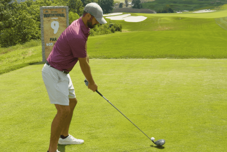 How does Wesley hit the ball while addressing the ball like this? This screenshot is just before he starts his takeaway, and he flushed it right down the middle. How does Wesley hit the ball while addressing the ball like this? This screenshot is just before he starts his takeaway, and he flushed it right down the middle.