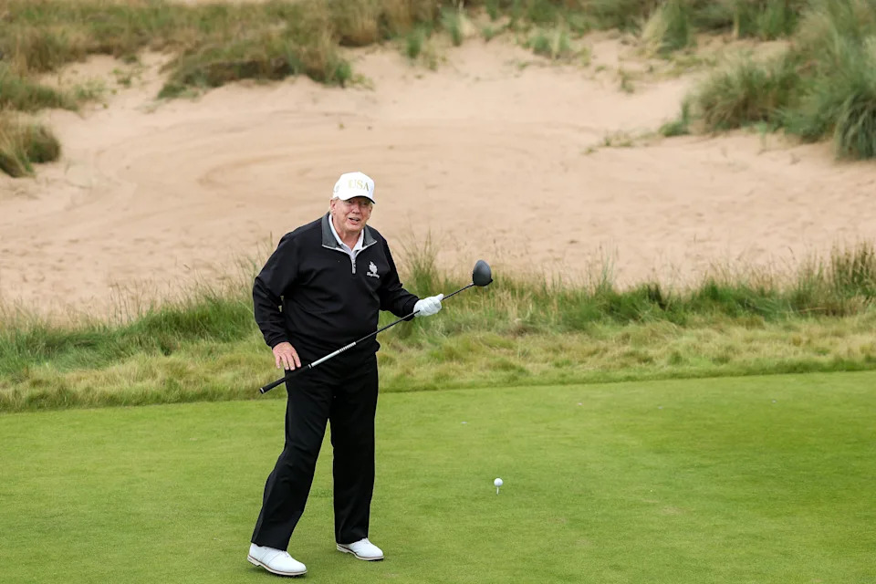 Trump is a big golf fan, but it's questionable how good he actually is. / Jeff J Mitchell / Jeff J Mitchell/Getty Images