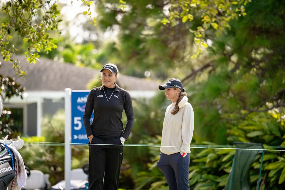 Lexi Thompson and Kai Trump share time on the golf course at Pelican Golf Club in Belleair practicing for The Annika.