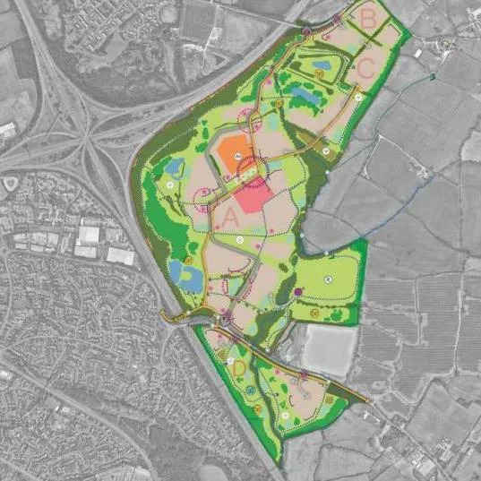 A map showing the location of the proposed development.