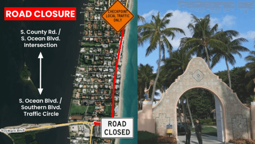 {p}Drivers, be aware that S. Ocean Boulevard is expected to close on Friday, possibly signaling that President Trump will return to Mar-a-Lago.{ }(AP Photo/Rebecca Blackwell |{ }County Commissioner Gregg Weiss){ }{/p}