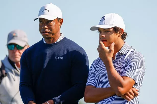 Tiger Woods and Charlie Woods