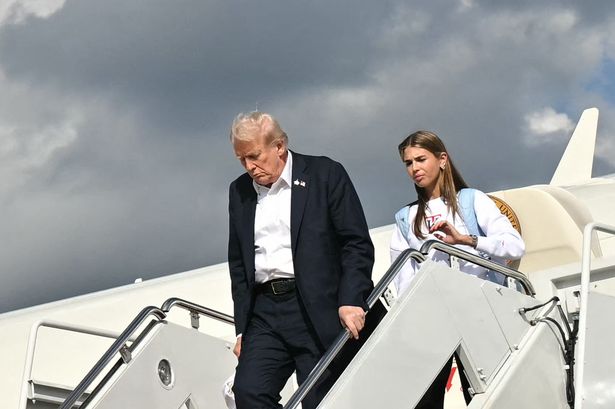 Donald Trump and Kai Trump step off Air Force one