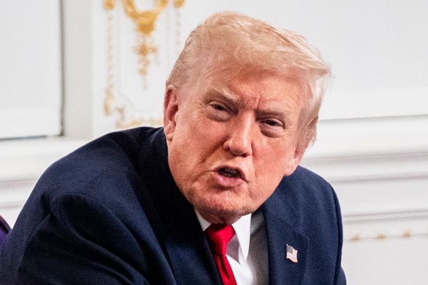 Donald Trump participates in a call with U.S. service members