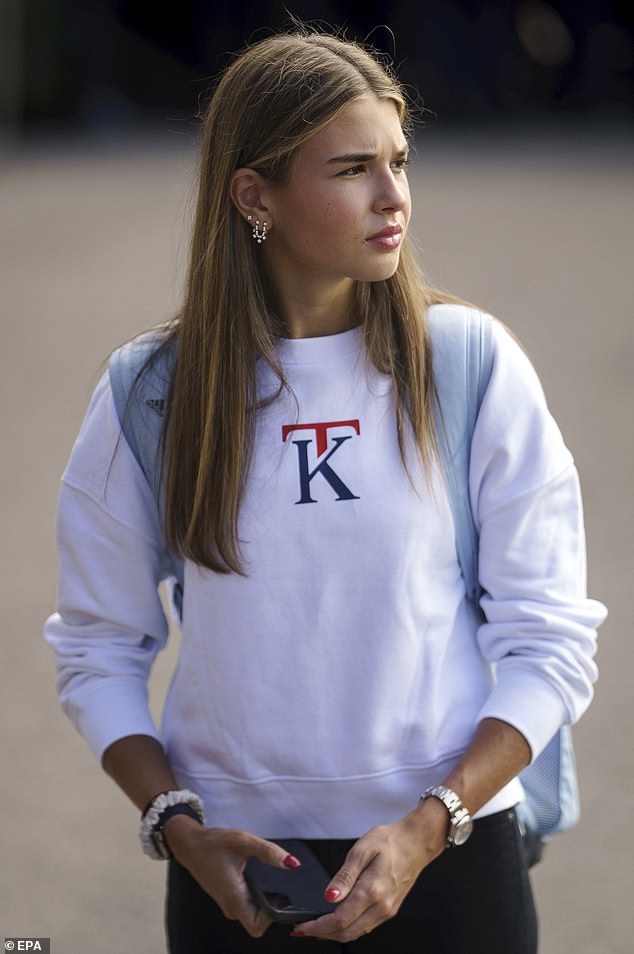 Kai Trump at the White House preparing to leave with her grandfather on Marine One
