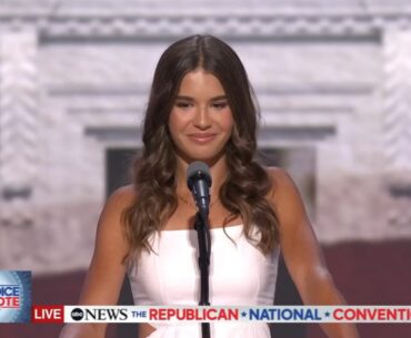 Kai Trump, former president's oldest grandchild, speaks before father, Donald Trump Jr.