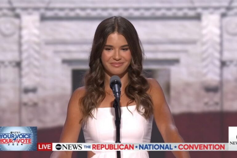 Kai Trump, former president's oldest grandchild, speaks before father, Donald Trump Jr.