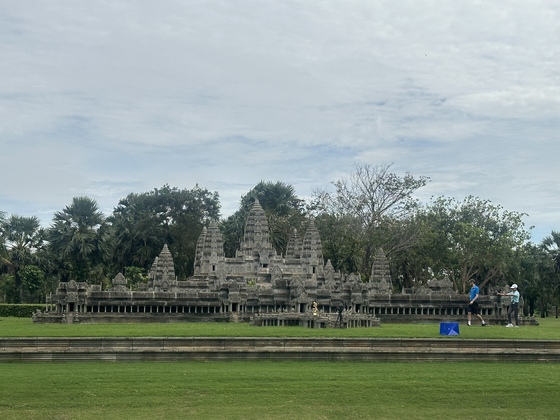 A replica of Angkor Wat between the ninth and 10th on the East Course at Vattanac Golf Resort  [JIM BULLEY]