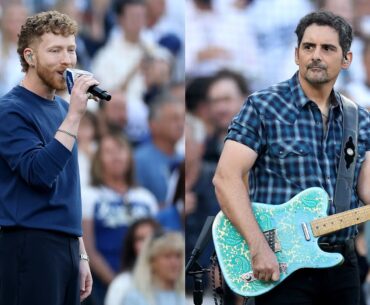 JP Saxe, Brad Paisley sing the Canadian and American National Anthems ahead of World Series Game 3 🎤