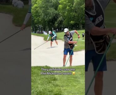 The caddies rake like Phil Mickelson is watching 🤣 #golf #LIVGolf