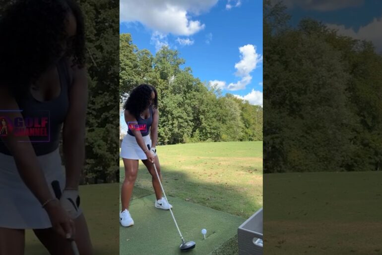 Amazing Golf Swing you need to see | Golf Girl awesome swing | Golf shorts | Bria Scottee