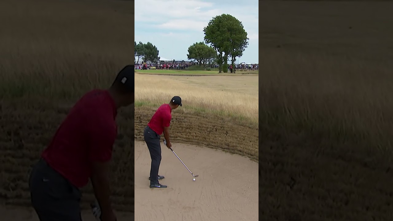 Tiger Woods with a GREAT bunker shot at Carnoustie in 2018 #golf #tigerwoods Tiger Woods with a GREAT bunker shot at Carnoustie in 2018 #golf #tigerwoods
