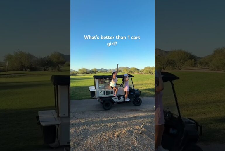 3 cart girls 😝😝 #golf #cartgirl #golf