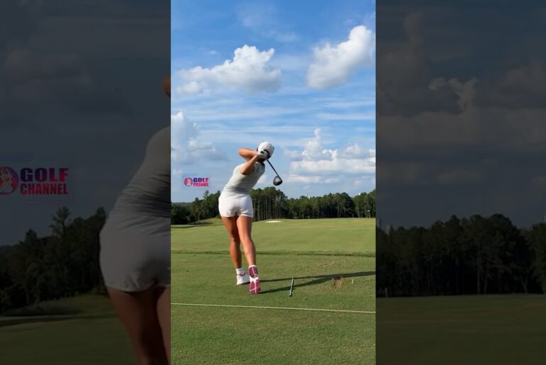 Amazing Golf Swing you need to see | Golf Girl awesome swing | Golf shorts | Elina Sinz