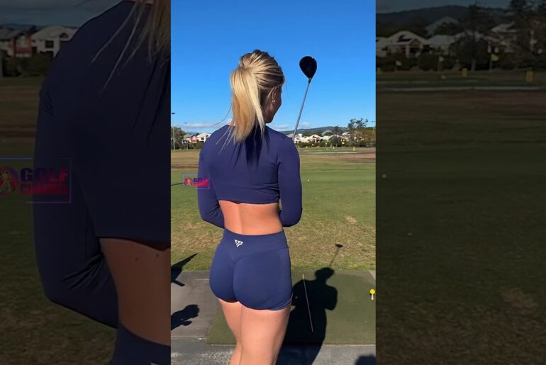 Amazing Golf Swing you need to see | Golf Girl awesome swing | Golf shorts | Antonia Harley