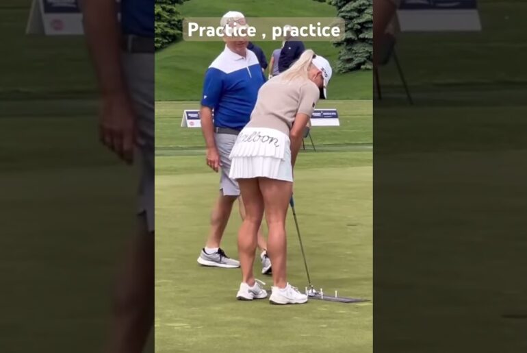 Smooth stroke by Charley. #girlgolfers #golf #golfswing #golftechnique #golfer