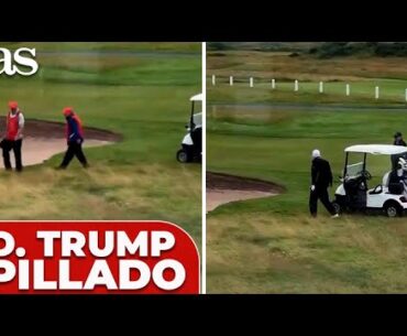 PILLAN a TRUMP haciendo TRAMPAS en un TORNEO de GOLF en ESCOCIA: atención al CADDIE