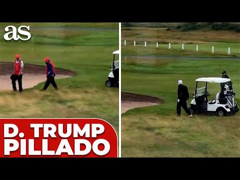 PILLAN a TRUMP haciendo TRAMPAS en un TORNEO de GOLF en ESCOCIA: atención al CADDIE PILLAN a TRUMP haciendo TRAMPAS en un TORNEO de GOLF en ESCOCIA: atención al CADDIE