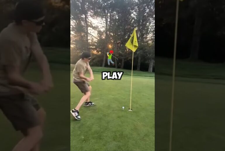 Ladies and gentleman, this is how to golf 🤣⛳️ #golftrickshot #shorts