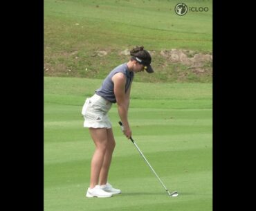 Shorten the back swing and pushing it forward. She is Linn Grant.