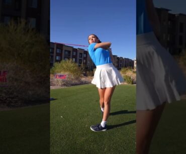 Amazing Golf Swing you need to see | Golf Girl awesome swing | Golf shorts | Claire Bear