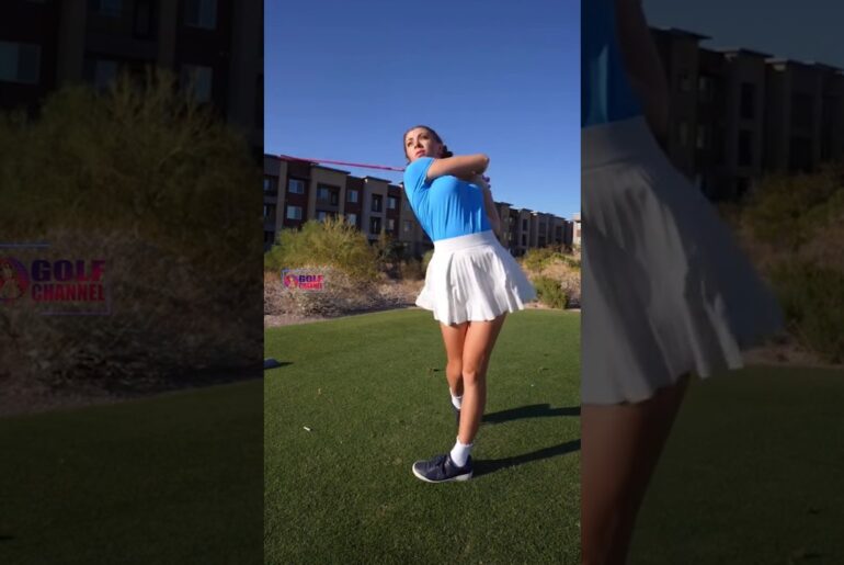 Amazing Golf Swing you need to see | Golf Girl awesome swing | Golf shorts | Claire Bear