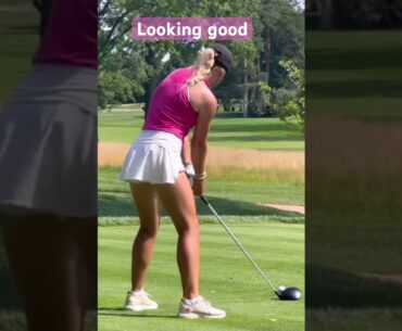 Nice set up and swing. #girlgolfers #golf #golfswing