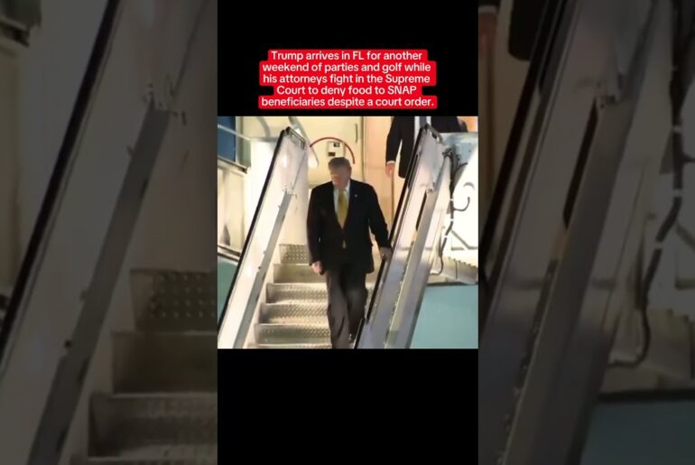 Trump ARRIVES in Florida to GOLF AND PARTY While He Tries to Starve Americans