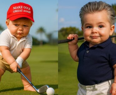 Baby Trump Takes Baby Gavin Newsom Golfing With Him!