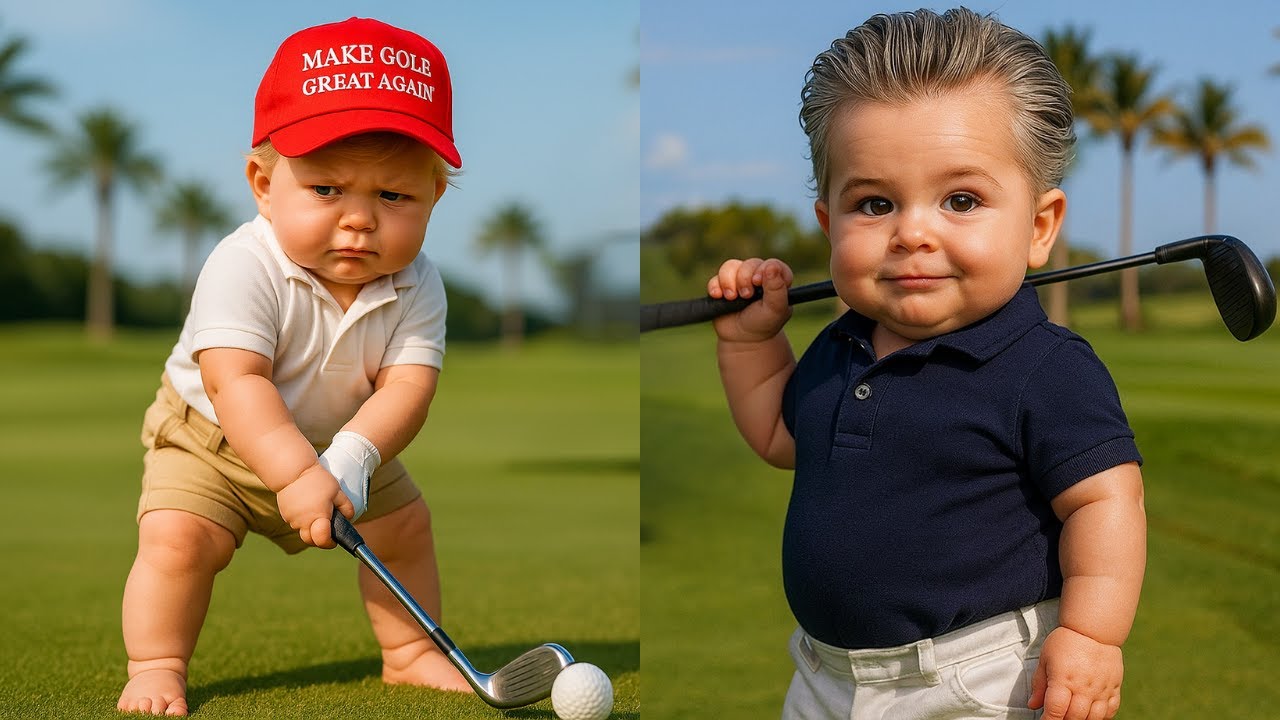 Baby Trump Takes Baby Gavin Newsom Golfing With Him! Baby Trump Takes Baby Gavin Newsom Golfing With Him!