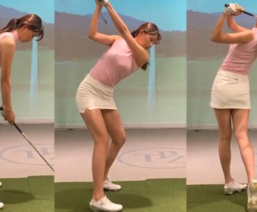 KLPGA 이한솔 프로의 멋진 스윙아크! 골프스윙!