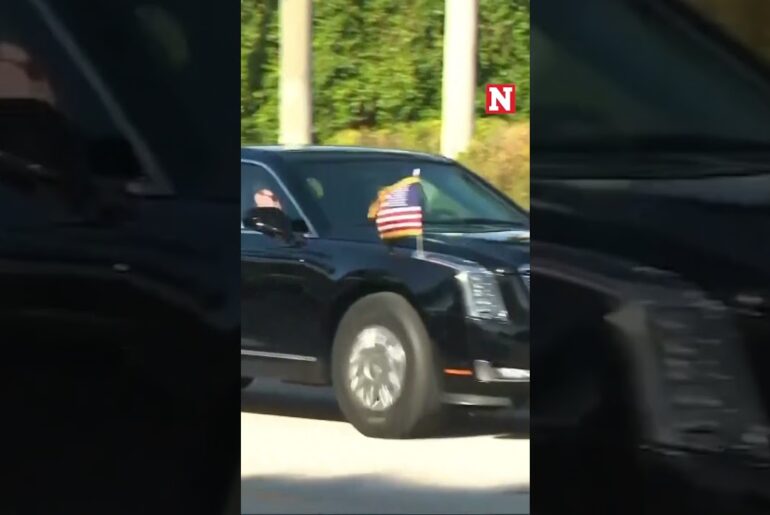 President Trump Arrives At Golf Club In West Palm Beach Florida