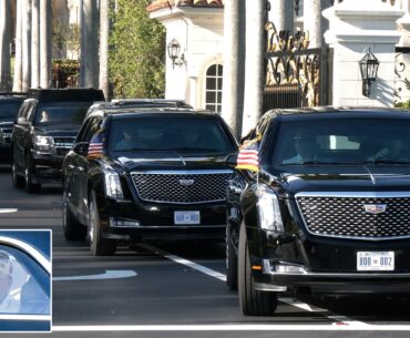President Trump departs his golf club by motorcade, Air Force 1 pilots train on a Boeing 747