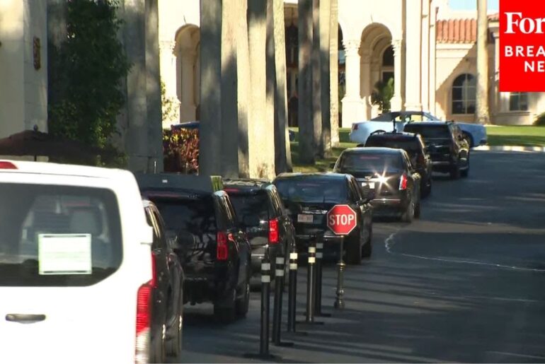 JUST IN: Trump Arrives At Golf Club In West Palm Beach, Florida