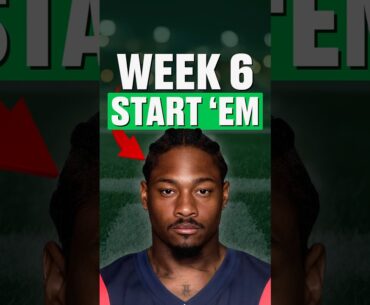 5 MUST START Players in Fantasy Football for Week 6 ✅🏈