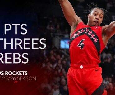 Scottie Barnes 31 pts 4 threes 5 rebs vs Rockets 25/26 season